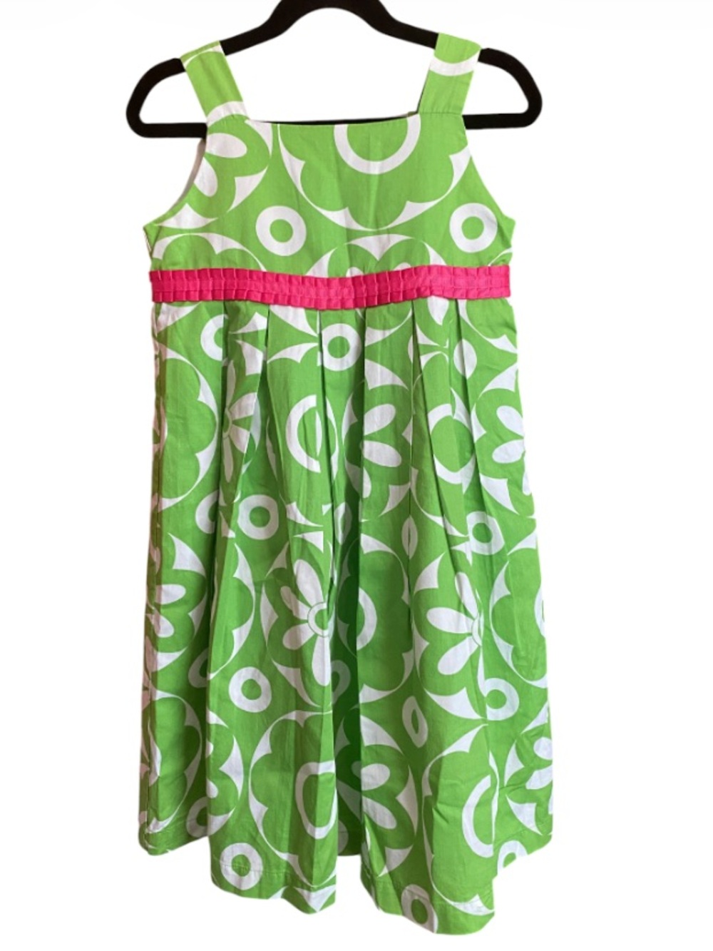 Carter’s Green & White Floral Sundress with Pink Waistband Size 6X